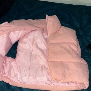 SHEIN Pink Puffer Sweater